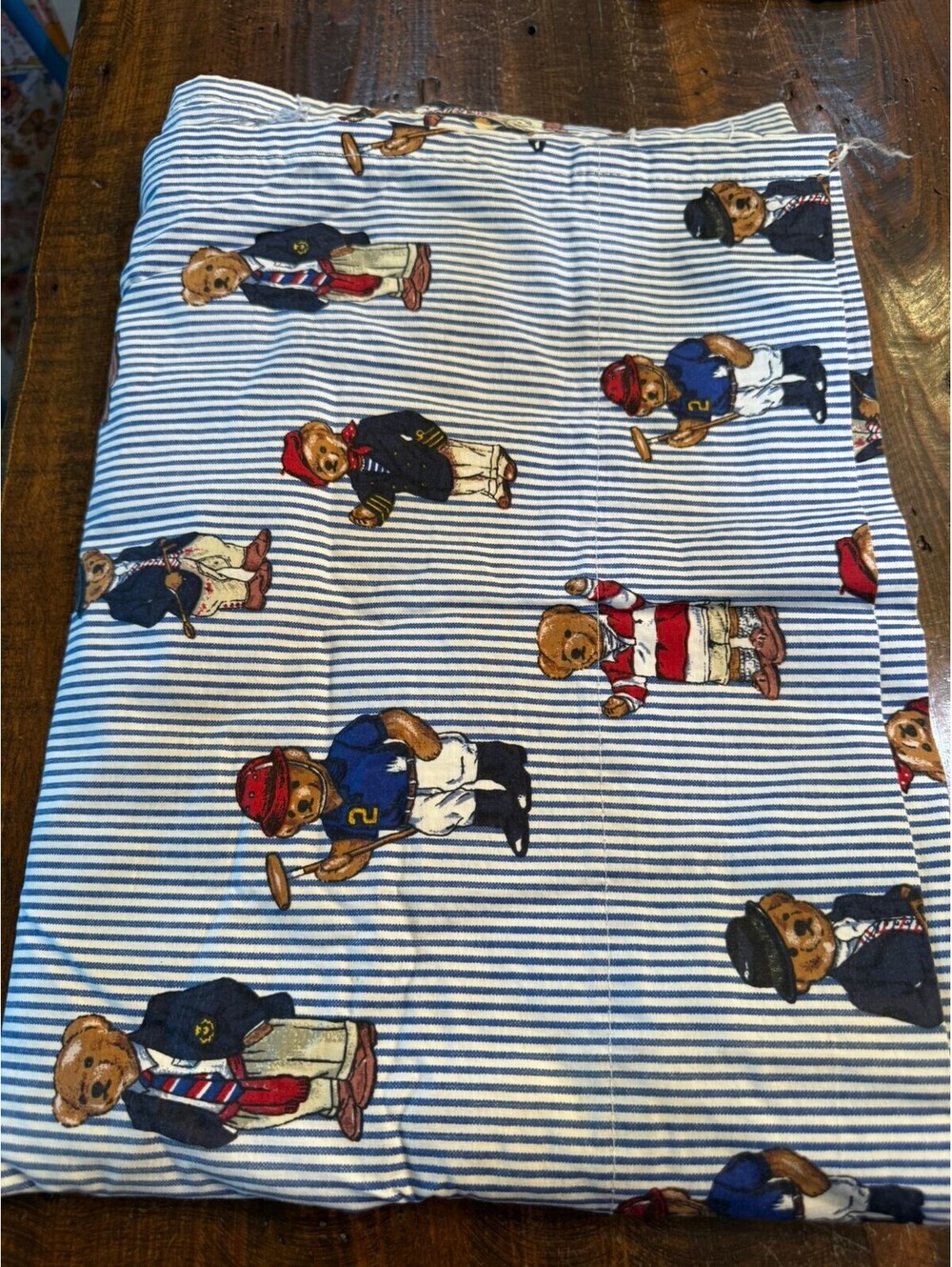 Polo Ralph Lauren Bear Print Cotton Fabric Panel